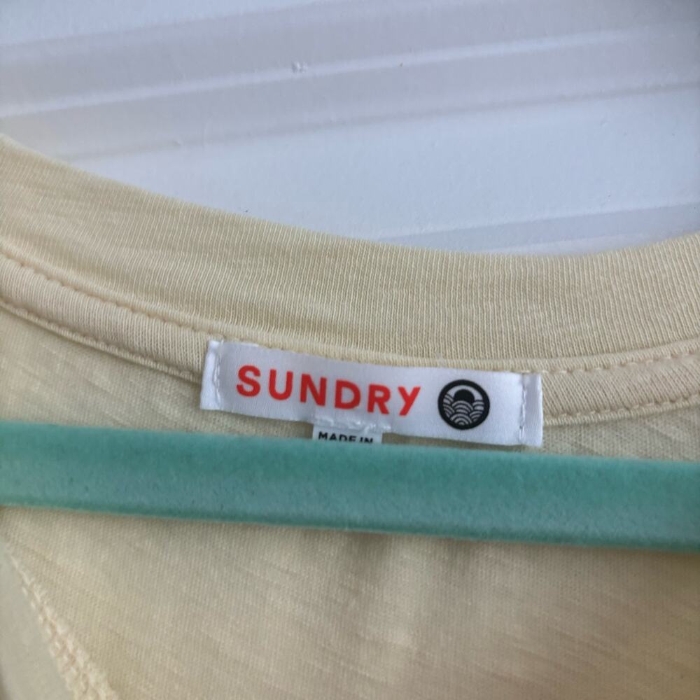 Sundry Anthropologie Yellow Muscle Top Sz 4 Basic Lightweight Summer Cotton - Picture 4 of 6